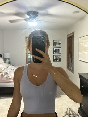 Urban Outfitters Light Lavender Ribbed Crop Tank Top